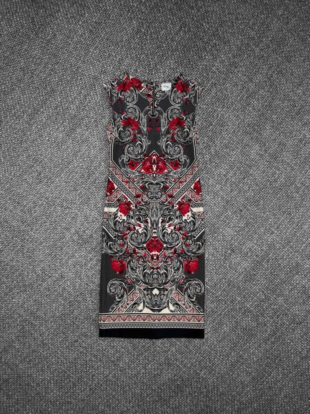 Vintage Inspired Baroque Floral Sheath Dress Size 4